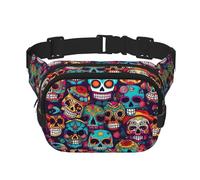 Sugar Skulls Unisex Fashion Waist Packs, Stylish Fanny Packs for Workouts, Running, Traveling, and Hiking