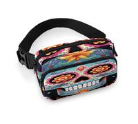 Sugar Skulls Waist Bags Waist Packs with Adjustable Strap Classic Twill Fabric Fanny Bag for Workout