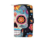 Sugar Skulls Wallet Multifunctional Wallets for Men Compact Wallet Purse Passport Bag