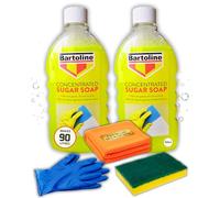 Sugar Soap for Walls - Powerful Cleaning & Painting Prep Solution | Wall Cleaner for Painted Walls - 2 x 500ml Concentrate + Microfibre Cloth, Sponge & Gloves