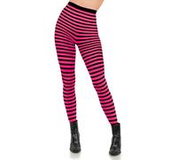 Sugar Sunday Women's Opaque Striped Tights, Black/Hot Pink, One size