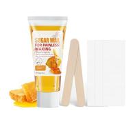 Sugar Wax Kit, No-Heat Formula Waxing Sugar Paste, 100% Natural Sugar Wax Hair Removal Kit For Face Legs Body Bikini Eyebrow All Body Areas For Sensitive Skin