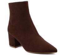 Sugar Women’s Ankle Boots - High Heel Dress Booties with Side Zipper, Round Toe Fashion Boots for Fall & Night Out Looks - Nightlife, Brown-microsuede, 4 UK