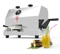 Sugarcane Juicer, Manual Sugarcane Juice Machine, Commercial 3 Rollers Sugar Cane Press, Stainless Steel Extractor Squeezer, Slag-juice Separation, for Milk Tea Shop Coffee Shop