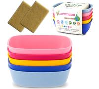 Sugarcane Kids Bowls 5 Pack (800ml) - Natural Plastic Dishes for Toddler to Big Kids - LFGB & USDA Certified - Dishwasher & Microwaves Safe - BPA Free, Unbreakable, Reusable - Multi