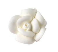 Sugardec Rose Piped White 33 x 25 mm