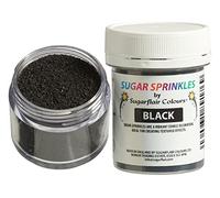 Sugarflair Black Edible Glitter Sugar Sprinkles - for Cake Decorating, Sprinkle on Cakes, Cupcakes and Treats - 40g
