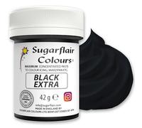 Sugarflair Black Extra Food Colouring Paste 42g - Maximum Concentrated Paste Food Dye for Cake Decorating, Fondant, Buttercream, Cake Batter and More - Vegan, Kosher, Bake-Stable