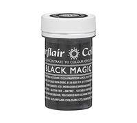 Sugarflair Black Magic Satin Food Colouring Paste, Highly Concentrated for Use with Sugar Pastes, Buttercream, Royal Icing or Cake Mix, Vibrant Colour Dye - 25g