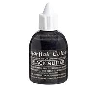 Sugarflair Black Metallic Glitter Edible Airbrush Colour - Edible Food Colouring Airbrush Paint for Cakes, Cupcakes, Icing and Cake Decorations - 60ml