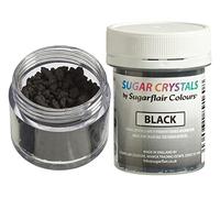 Sugarflair Black Sugar Crystals For Decorating Cakes, Cupcakes, Donuts, Cookies, Desserts, Ice-Cream And Much More - 40g