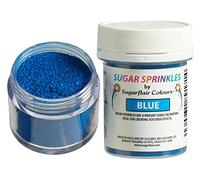 Sugarflair Blue Edible Glitter Sugar Sprinkles - for Cake Decorating, Sprinkle on Cakes, Cupcakes and Treats - 40g