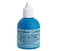 Sugarflair Blue Metallic Glitter Edible Airbrush Colour - Edible Food Colouring Airbrush Paint for Cakes, Cupcakes, Icing and Cake Decorations - 60ml