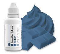 Sugarflair Blue Oil Based Food Colouring, Highly Concentrated Edible Oil Based Blue Food Colour for Consistent Colouring of High Fat Foods: Icing, Buttercream, Chocolate & More - 30ml
