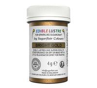 Sugarflair Bright Gold Edible Lustre Dust (E171 Free), Add a Lustrous Shine to Cakes or Decorations. Brush On or Add Rejuvenator to Create Eye-Catching Edible Paint - 4g