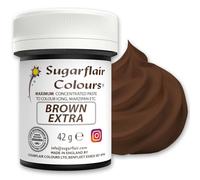 Sugarflair Brown Extra Food Colouring Paste 42g - Maximum Concentrated Paste Food Dye for Cake Decorating, Fondant, Buttercream, Cake Batter and More - Vegan, Kosher, Bake-Stable