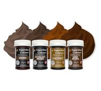 Sugarflair Brown Food Colouring Paste Set - Concentrated Food Colouring for Use with Buttercream, Sugar Paste, Royal Icing or Cake Mixes, Vibrant Colour Food Dye - Multipack 4x 25g
