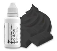 Sugarflair Charcoal (Black) Oil Based Food Colouring, Highly Concentrated Edible Oil Based Blue Food Colour for Consistent Colouring of High Fat Foods: Icing, Buttercream, Chocolate & More - 30ml