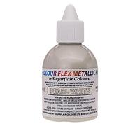 Sugarflair Colours Colour Flex Pearl White Edible Paint - Metallic Pearl White Edible Paint for Cake Decorating - Ready To Use, Suitable For Sugar Paste, Marzipan, Modelling Pastes and more - 60ml