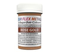 Sugarflair Colours Colour Flex Rose Gold Edible Paint - Metallic Rose Gold Edible Paint for Cake Decorating - Ready To Use, Suitable For Sugar Paste, Marzipan, Modelling Pastes and more - 25ml