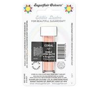 Sugarflair Coral Edible Lustre Glitter, Add a Lustrous Shine to Cakes or Decorations. Brush On or Add Rejuvenator to Create Eye-Catching Edible Paint - 2g