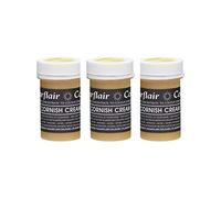 Sugarflair Cornish Cream Pastel Food Colouring Paste, Highly Concentrated for Use with Sugar Pastes, Buttercream, Royal Icing or Cake Mix, Subtle Colour Dye - 25g (Pack of 3)