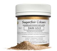 Sugarflair Dark Gold Edible Glitter Dust Powder Pump Refill Tub - Food Colouring Powder, Edible Colour Dust, Brush On, Spray, or Add Rejuvenator to Create Eye-Catching Paint Effect - 25g