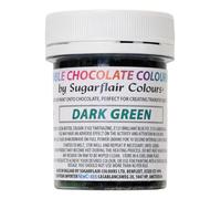 Sugarflair Dark Green Chocolate Colouring - Coloured Cocoa Butter for Colouring Chocolate or Painting Directly Onto Chocolate, Transfer Sheets or Moulds - 35g