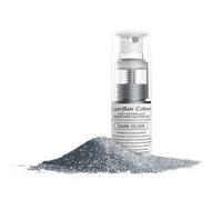 Sugarflair Dark Silver Edible Glitter Dust Spray (Non-Aerosol) - Add a Shimmering Lustre Sparkle to Cakes, Cupcakes, Chocolate, Baking, Desserts, Ice Cream, Drinks, Cocktails and more - 10g