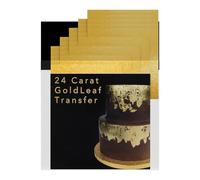 Sugarflair Edible 24 Carat Gold Leaf Transfer Sheet for Cakes, Desserts, Chocolate & Decorations - 25 Piece 80mm x 80mm