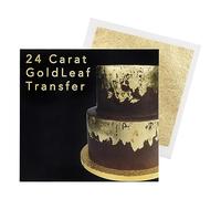 Sugarflair Edible 24 Carat Gold Leaf Transfer Sheet for Cakes, Desserts, Chocolate & Decorations - Single 80mm x 80mm