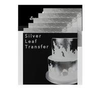 Sugarflair Edible Silver Leaf Transfer Sheet for Cakes, Desserts, Chocolate & Decorations - 5 Piece 80mm x 80mm