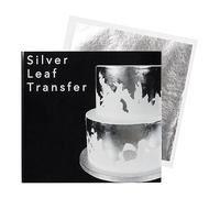 Sugarflair Edible Silver Leaf Transfer Sheet for Cakes, Desserts, Chocolate & Decorations - 80mm x 80mm
