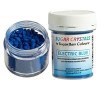 Sugarflair Electric Blue Sugar Crystals For Decorating Cakes, Cupcakes, Donuts, Cookies, Desserts, Ice-Cream And Much More - 40g