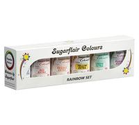 Sugarflair Extra Food Colouring Paste Rainbow Colours Set, Maximum Concentrated Food Colouring for Buttercream, Sugar Paste, Royal Icing, Cake Mixes and More! Vibrant Colour Food Dye - 6x 25g