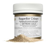 Sugarflair Extreme Gold Edible Glitter Dust Powder Pump Refill Tub - Food Colouring Powder, Edible Colour Dust, Brush On, Spray, or Add Rejuvenator to Create Eye-Catching Paint Effect - 25g