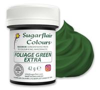 Sugarflair Foliage Green Extra Food Colouring Paste 42g - Maximum Concentrated Paste Food Dye for Cake Decorating, Fondant, Buttercream, Cake Batter and More - Vegan, Kosher, Bake-Stable