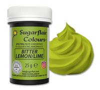 Sugarflair Spectral Bitter Lemon/Lime Food Colouring Paste, Highly Concentrated for Use with Sugar Pastes, Buttercream, Royal Icing or Cake Mix, Vibrant Colour Dye - 25g (Pack of 2)