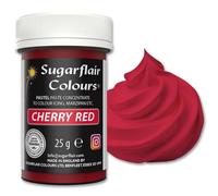 Sugarflair Pastel Cherry Red Food Colouring Paste - Highly Concentrated Food Colouring for Use with Sugarpaste, Modelling Pastes, Fondant, Buttercream, Royal Icing, Cake Mixes and more - 25g