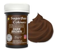 Sugarflair Food Colouring Paste Dark Brown, Concentrated Spectral Food Colouring for Buttercream, Sugar Paste, Royal Icing, Cake Mixes, Macarons and More! - 25g