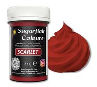 Sugarflair Pastel Scarlet Food Colouring Paste - Highly Concentrated Food Colouring for Use with Sugarpaste, Modelling Pastes, Fondant, Buttercream, Royal Icing, Cake Mixes and more - 25g