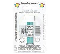 Sugarflair Frosty Holly Edible Lustre Dust, Add a Lustrous Shine to Cakes or Decorations. Brush On or Add Rejuvenator to Create Eye-Catching Edible Paint, Gives Shine to Your Bakes - 2g