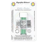 Sugarflair Frosty Holly Edible Lustre Dust (E171 Free), Add a Lustrous Shine to Cakes or Decorations. Brush On or Add Rejuvenator to Create Eye-Catching Edible Paint- 2g