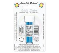 Sugarflair Glacier Blue Edible Lustre Dust (E171 Free), Add a Lustrous Shine to Cakes or Decorations. Brush On or Add Rejuvenator to Create Eye-Catching Edible Paint- 2g