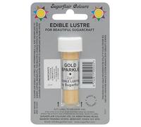 Sugarflair GOLD SPARKLE Edible Lustre Dust Powder - Cake Decorating Shimmer - Add a Shimmering Sheen to Cake Decorations, Bakes, Icing, Pastes & Chocolate 2g