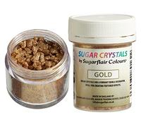 Sugarflair Gold Sugar Crystals For Decorating Cakes, Cupcakes, Donuts, Cookies, Desserts, Ice-Cream And Much More - 40g