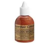 Sugarflair Golden Bronze Metallic Glitter Edible Airbrush Colour - Edible Food Colouring Airbrush Paint for Cakes, Cupcakes, Icing and Cake Decorations - 60ml