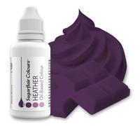Sugarflair Heather (Purple) Oil Based Food Colouring, Highly Concentrated Edible Oil Based Blue Food Colour for Consistent Colouring of High Fat Foods: Icing, Buttercream, Chocolate & More - 30ml