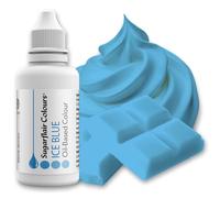 Sugarflair Ice Blue Oil Based Food Colouring, Highly Concentrated Edible Oil Based Blue Food Colour for Consistent Colouring of High Fat Foods: Icing, Buttercream, Chocolate & More - 30ml