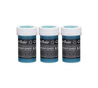 Sugarflair Kingfisher Blue Pastel Food Colouring Paste, Highly Concentrated for Use with Sugar Pastes, Buttercream, Royal Icing or Cake Mix, Subtle Colour Dye - 25g (Pack of 3)
